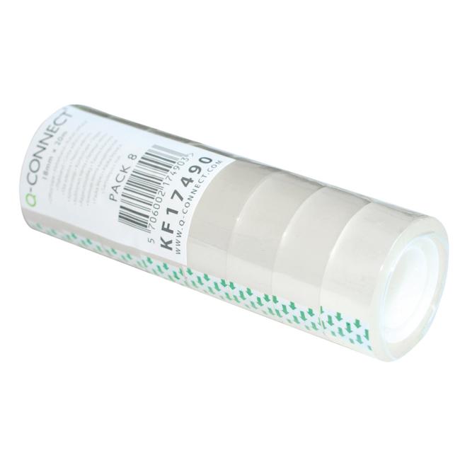 [QC017490] Adhesive tape Q-CONNECT, 18 mm x 20 m, 8 pcs