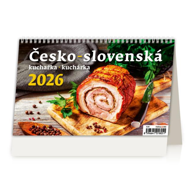 Row table calendar 22.6x13.9 cm - Czech-Slovak cookbook 2026