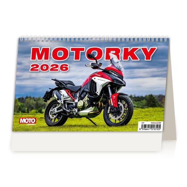 [S11] Line desk calendar 22.6x13.9 cm - Motorcycles 2026