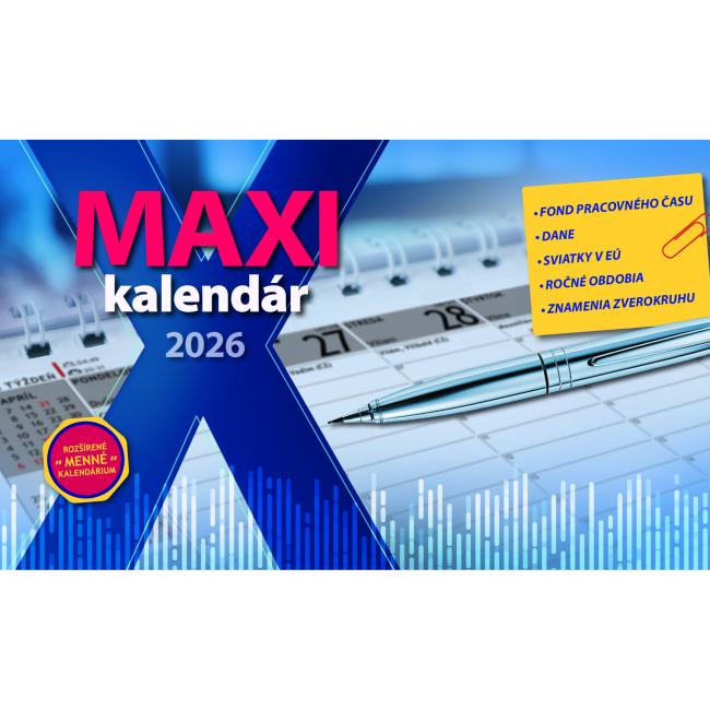 Table column calendar 29.7 x 180 cm - MAXI 2026