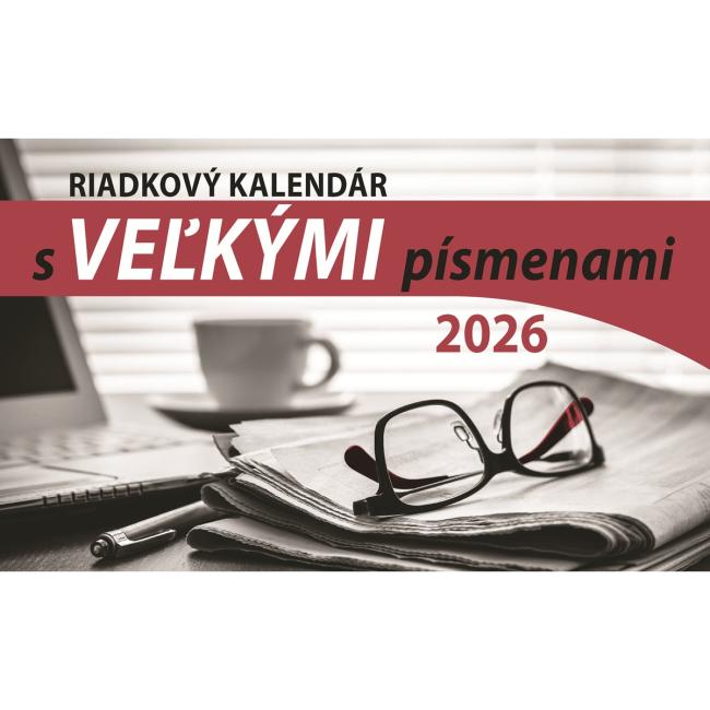 [S32] Riadkový stolový kalendár 23 x 14 cm s VEĽKÝMI písmenami 2026
