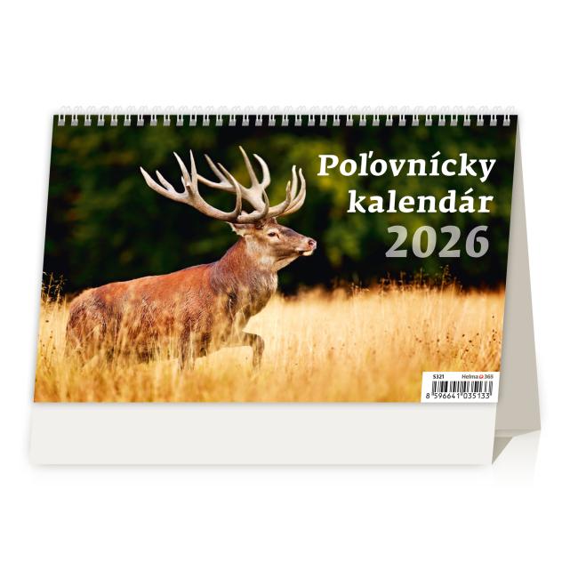 Line desk calendar 22.6x13.9 cm - Hunting 2026