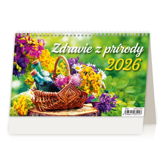 Line table calendar 22.6x13.9 cm - Health from nature 2026