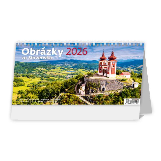 Table column calendar 30.1x15 cm - Pictures from Slovakia 2026