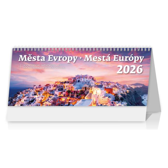 Desk calendar column 30.1x15 cm - Cities of Europe 2026
