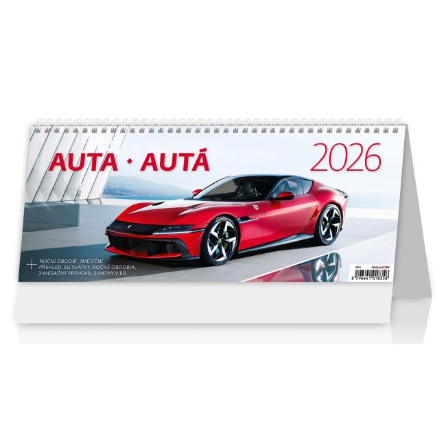 Table column calendar 32.1x13.4 cm - Cars 2026