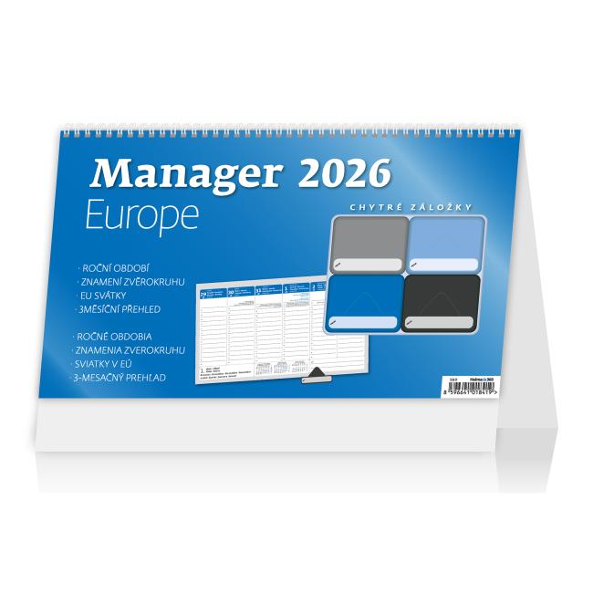 Desk calendar column 30.1x18 cm - Manager Europe 2026