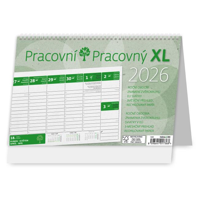 Table column calendar 24x16 cm - Work XL 2026