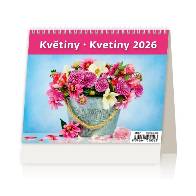 [SM07] Stolový kalendár riadkový 17,1x13,9 cm - MiniMax Flowers 2026