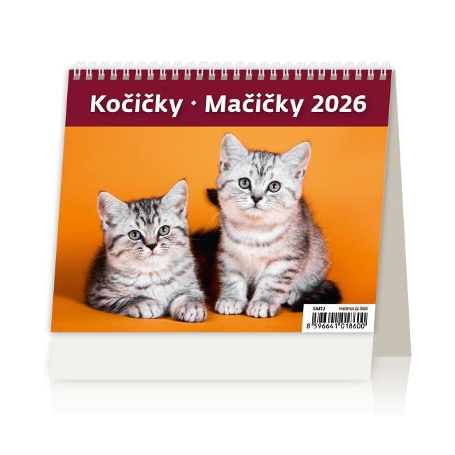 Desk calendar line 17.1x13.9 cm - MiniMax Cats 2026