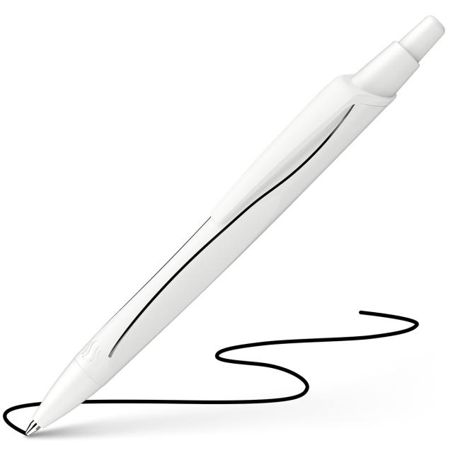 Ballpoint pen Schneider Reco white with black refill