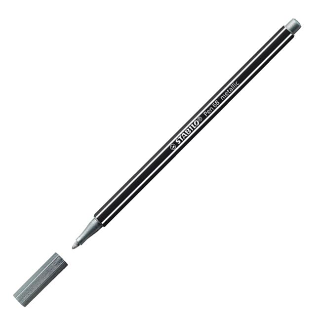 Popisovacie pero STABILO Pen 68 metalic silver