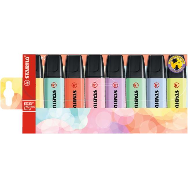 [ST070083] Set of highlighters STABILO Boss pastel 8 pcs