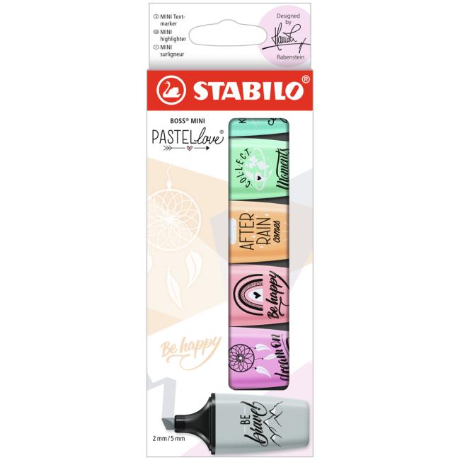 [ST070627] Set of highlighters STABILO Boss mini pastel 6 pcs