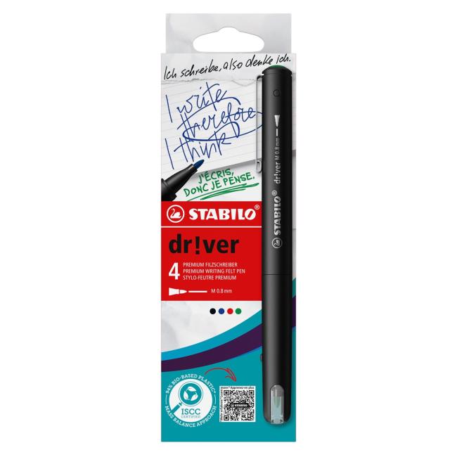 [ST108901] Set of liners for writing STABILO dr!ver - medium - 4 pcs green, red, blue, black