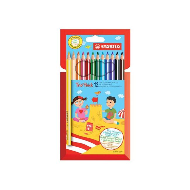 STABILO Trio crayons in a case, set of 12 pcs