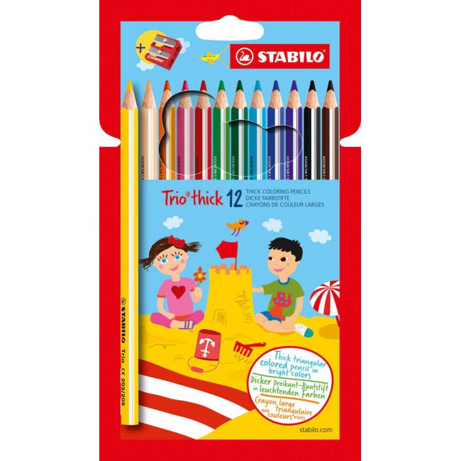 STABILO Trio crayons with grater 12 pcs