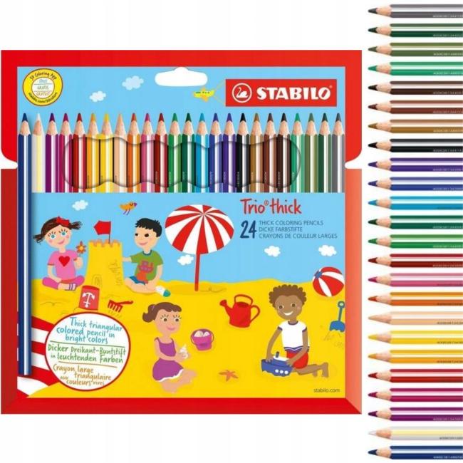 [ST203241] STABILO Trio thick crayons, in cardboard packaging, 24 pcs