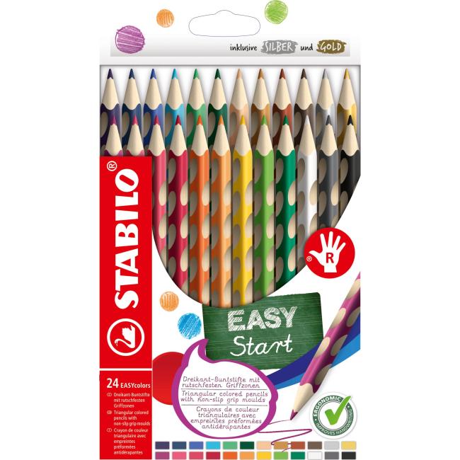 [ST332024] Wooden crayons STABILO EASYcolors P, set of 24 pcs