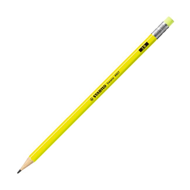 STABILO Swano Fluo pencil with eraser yellow 12 pcs