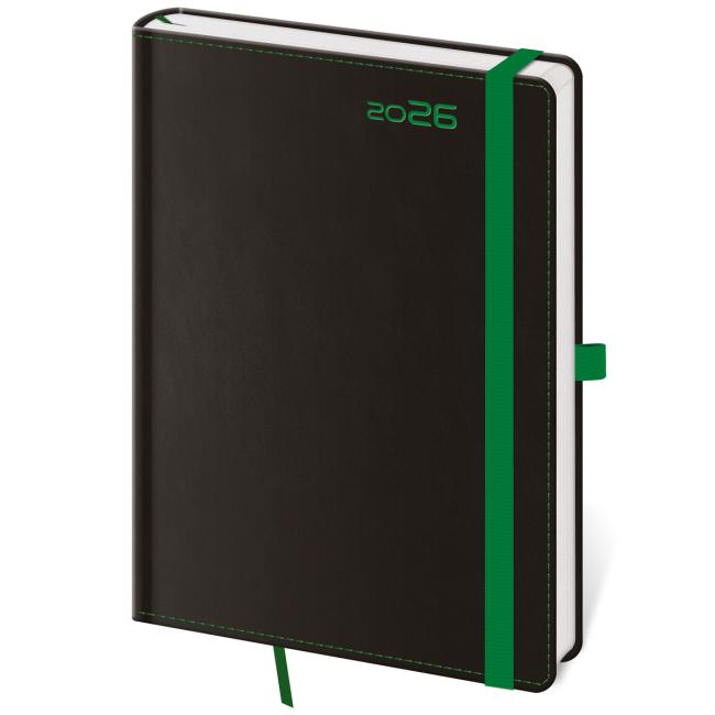 [DB433-3] Diary BLACK GREEN weekly B6 12x16.5cm 2026