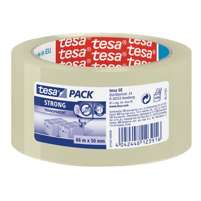 Packaging adhesive tape TESA strong 50 mm x 66 m transparent