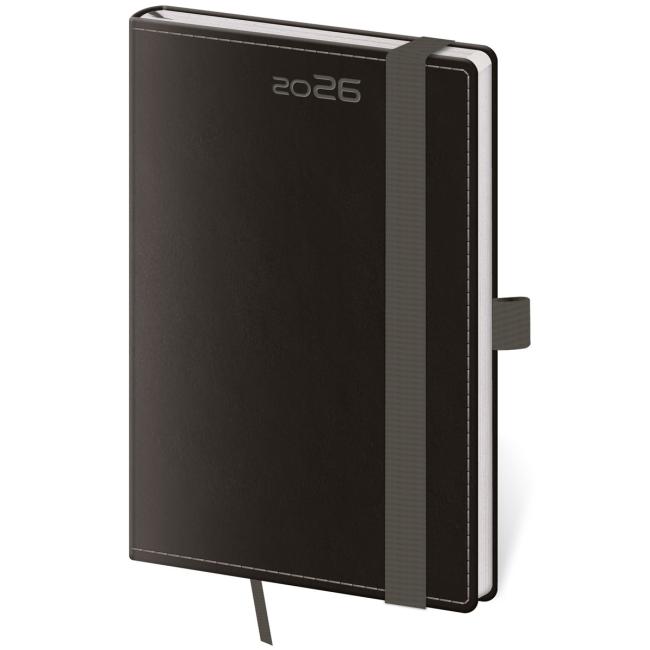 DOUBLE BLACK weekly pocket diary A6 9x14cm 2026