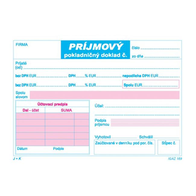 [TL000169] Účtenkovka 2x DPH, A6, 100 listov