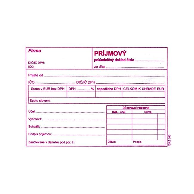 Receipt receipt with VAT, A6, 100 sheets
