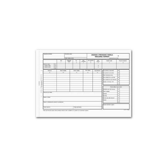 Record of truck operation, A4, 100 sheets, numbering