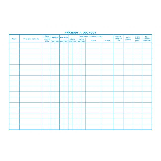 Book of arrivals and departures, A4, 30 sheets