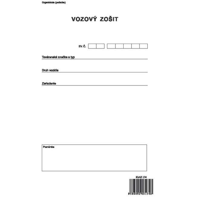 Autozošit, A4, 152 strán