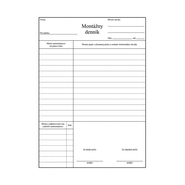 Assembly diary, self-transcribing, A4, 100 sheets