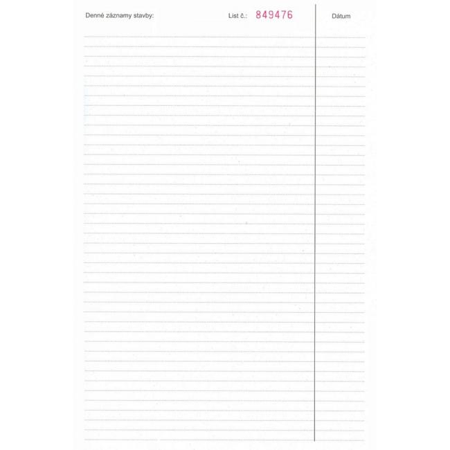 Construction diary, A4, 50x3+8 sheets, self-transcription