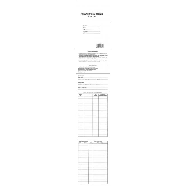 Machine operating log, A5, 48 pages