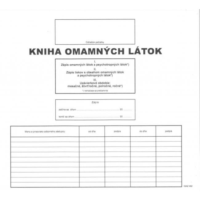 Kniha narkotík 56 listov