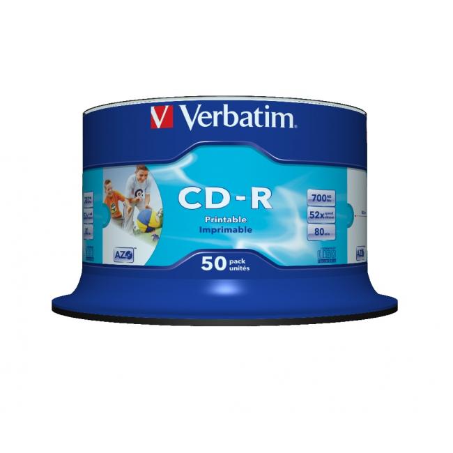 [VE434380] Verbatim CD-R printable cake 50 ks