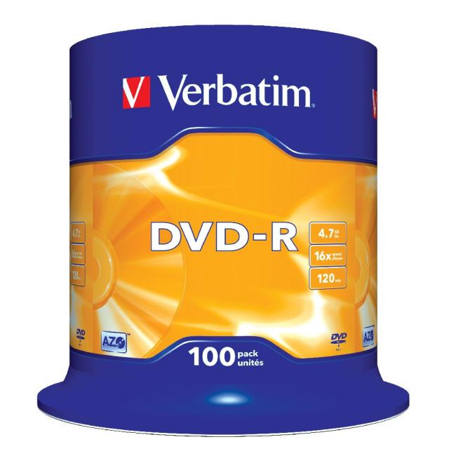 Verbatim DVD-R 16x 4,7GB torta 100 ks