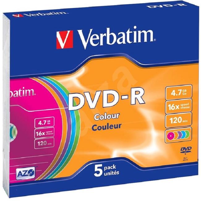 Verbatim DVD-R farebný slimbox s kapacitou 4,7 GB