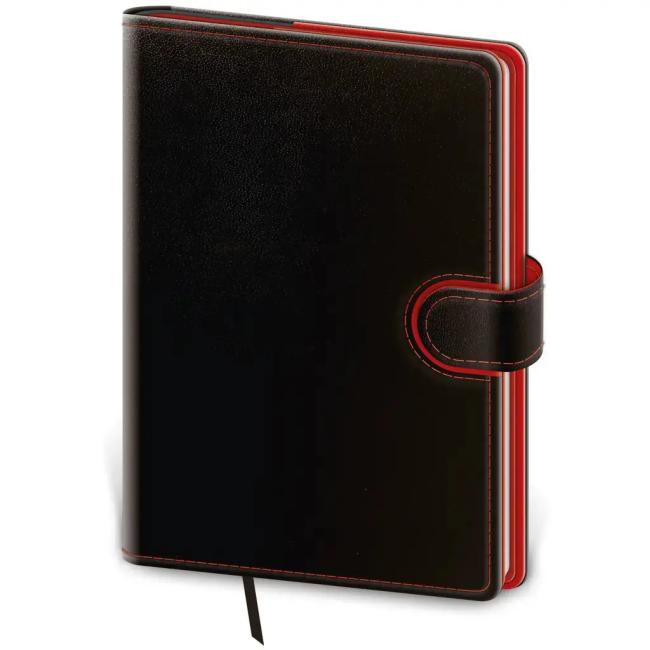 Týždenný flip diár A5 14,3x20,5cm - čierno/červený 2026