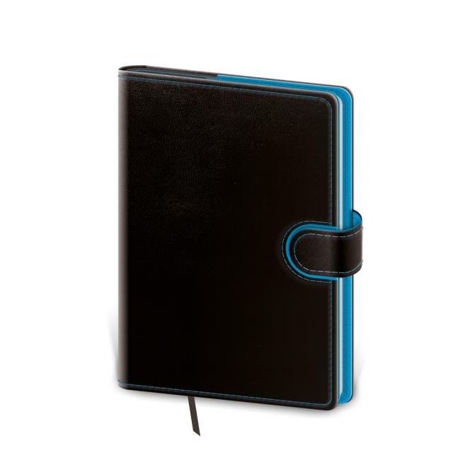 Flip weekly pocket diary 9x14cm - black/blue 2026