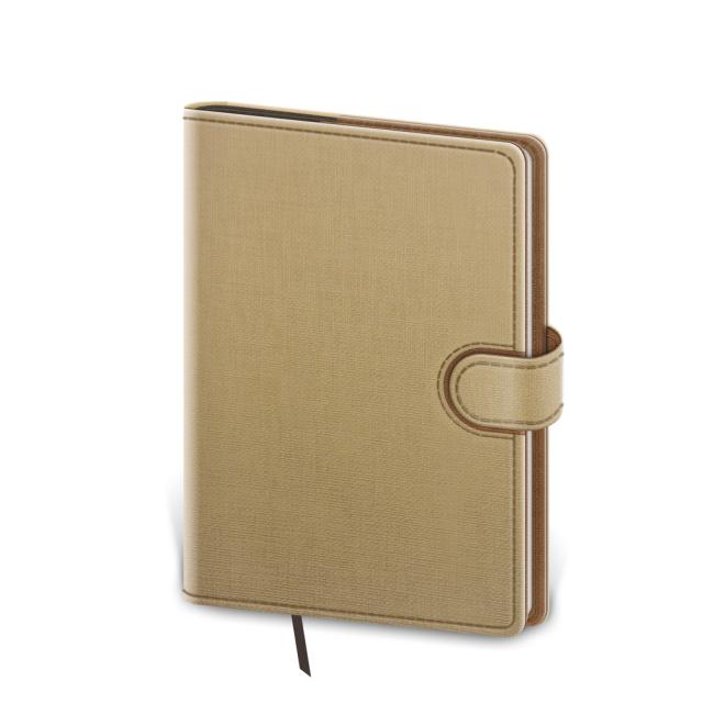 Flip weekly pocket diary 9x14cm - beige/brown 2026