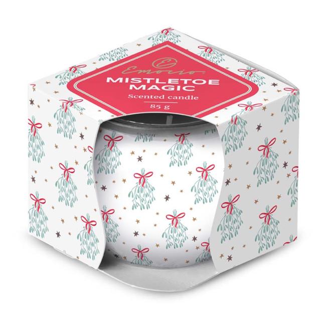 [XM037955] Emocio Glass Decor 70x62 mm Mistletoe Magic - Snowflake, scented candle