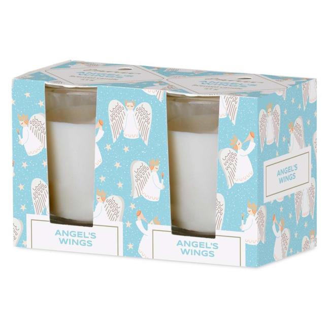 Emocio Glass 52x65 mm 2 pcs in a box Angel's Wings - Cookie and Cream, scented candle