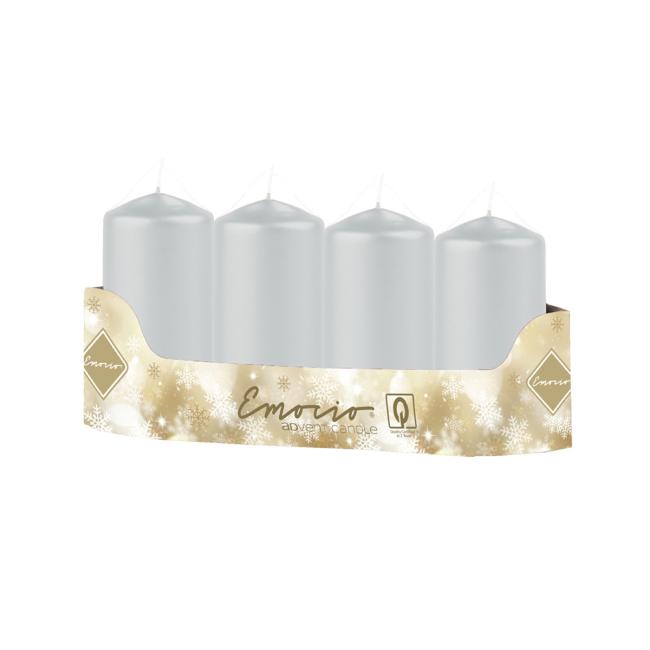 Emocio Roller 4 pcs 50x100 mm Metal silver. Candles