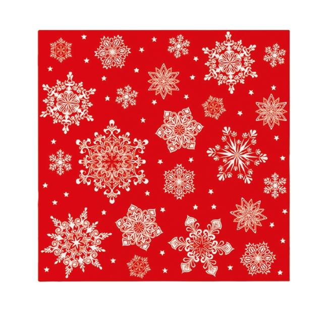 [XM044359] Christmas napkins Snowflakes red 40x40 cm, 12 pcs