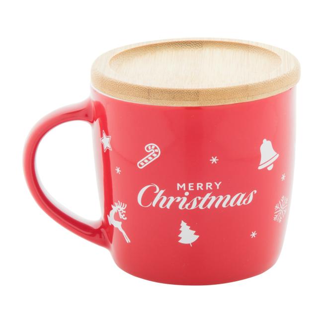[XM053805] Ceramic mug with bamboo coaster 370 ml