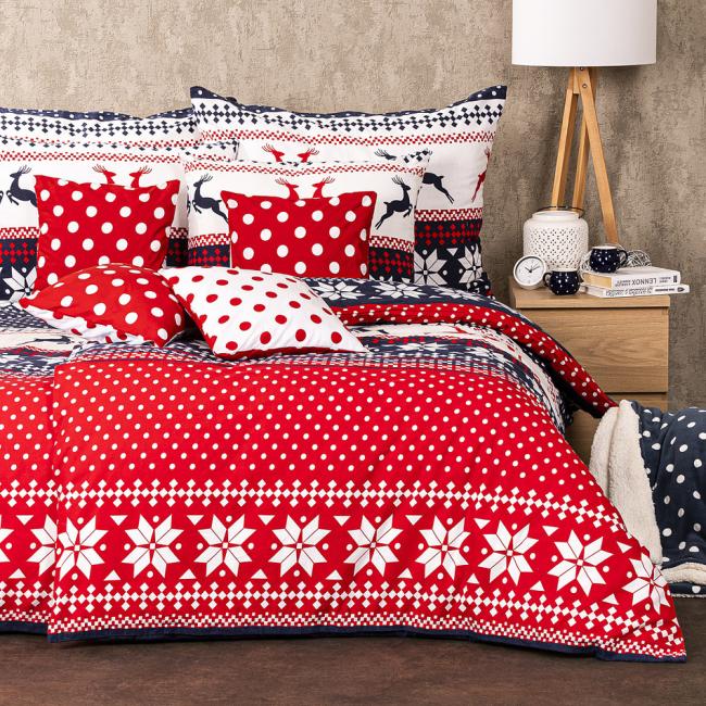 [XM232887] Cotton sheets blue Nordic 100% cotton (blanket + pillow)
