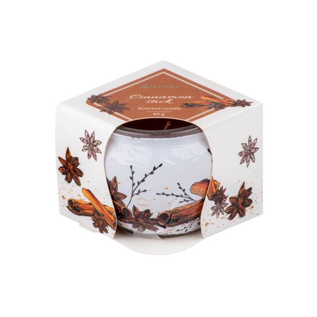 Emocio sklenený dekor 70x62 mm škorica, vonná sviečka