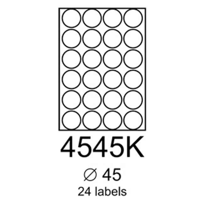 [XX120454] Labels RAYFILM 45mm circular green R01204545KA 100 sheets